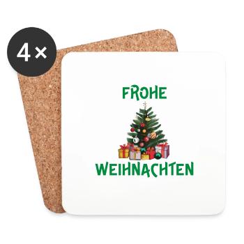 Frohe Weihnachten - Untersetzer (4er-Set) - Weiß - Vorne