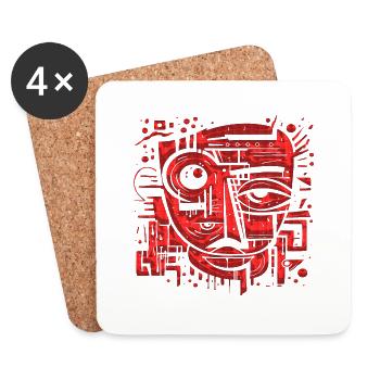 Graffiti Street Art Spray Vintage Schablone Retro - Untersetzer (4er-Set) - Weiß - Vorne