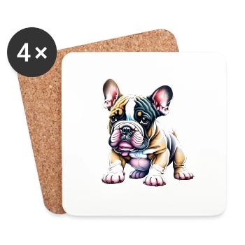 English Bulldog Dog Dog Owner Mastiff Dogs - Coasters (set of 4) - white - Front
