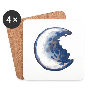 Mond - Untersetzer (4er-Set) - Weiß - Vorne