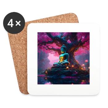 Buddha - Untersetzer (4er-Set) - Weiß - Vorne