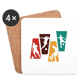 Football rétro vintage-idée cadeau football - Dessous de verre (lot de 4) - blanc - Devant
