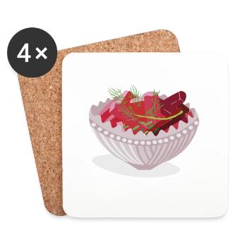 Salade de hareng - Dessous de verre (lot de 4) - blanc - Devant