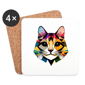 Domestic Cat Cat Cat Owner Pet Kitten - Coasters (set of 4) - white - Front