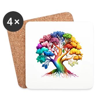 Tree of Life Yoga Meditation Tree of Life - Coasters (set of 4) - white - Front