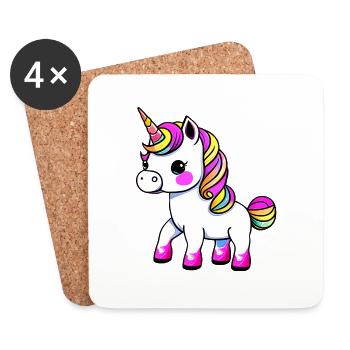 Licornes Licorne Animal mythique Fille Créatures mythiques - Dessous de verre (lot de 4) - blanc - Devant