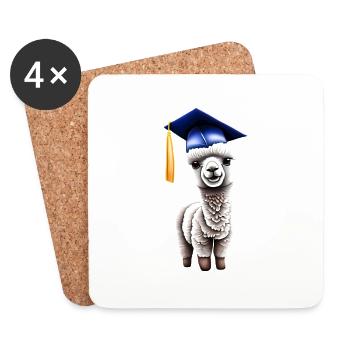 Diplômé de l’école de baccalauréat d’alpaga - Dessous de verre (lot de 4) - blanc - Devant