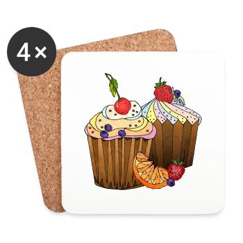 Kuchen - Untersetzer (4er-Set) - Weiß - Vorne