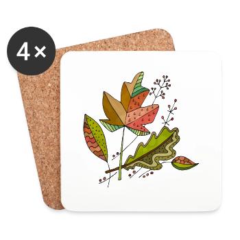 Liste - Dessous de verre (lot de 4) - blanc - Devant