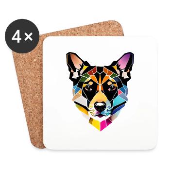 Chiens Chiot Chien Propriétaire Berger Allemand - Dessous de verre (lot de 4) - blanc - Devant