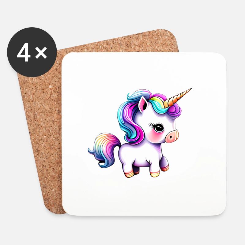 Einhorn Fabeltier Mädchen Einhörner Fabelwesen - Untersetzer (4er-Set) - Weiß