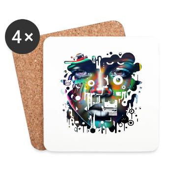 Graffiti Street Art Spray Vintage Schablone Retro - Untersetzer (4er-Set) - Weiß - Vorne