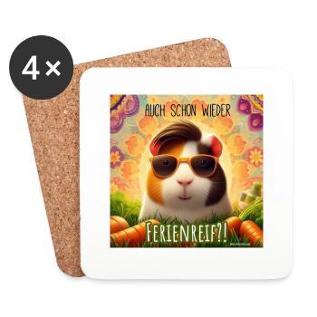 Meerschwein-Magic - Untersetzer (4er-Set) - Weiß - Vorne