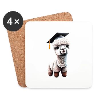 Baccalauréat en études alpaga Certificat de fin d’études - Dessous de verre (lot de 4) - blanc - Devant