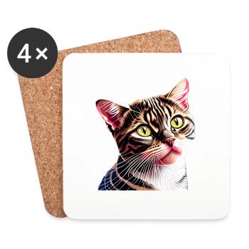 Cat, Siamese cat, Domestic cat, Kitten, Cat owner - Coasters (set of 4) - white - Front
