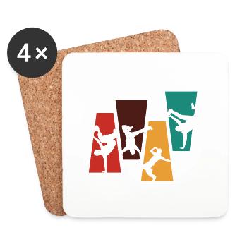 Vintage Retro Breakdance Geschenkidee - Untersetzer (4er-Set) - Weiß - Vorne
