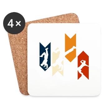 Vintage Retro Breakdance Gift Idea - Coasters (set of 4) - white - Front