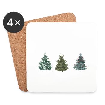 Weihnachtsbaum - Untersetzer (4er-Set) - Weiß - Vorne