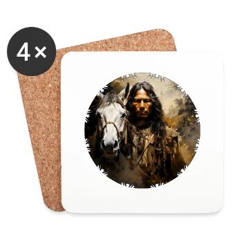 Les Sioux ont un lien profond avec la nature - Dessous de verre (lot de 4) - blanc - Devant