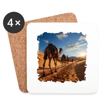 L’origine des caravanes se trouve dans l’Orient ancien - Dessous de verre (lot de 4) - blanc - Devant