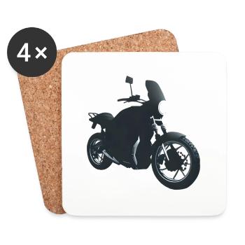 Moto Motocross Fan de moto Motard - Dessous de verre (lot de 4) - blanc - Devant