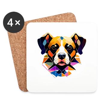 Propriétaire de chien Chiens Berger allemand Propriétaire de chien - Dessous de verre (lot de 4) - blanc - Devant
