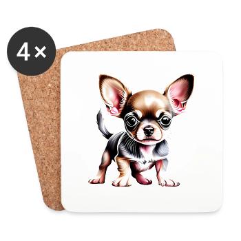 Chihuahua Dog Chihuahua Puppy Dogs Dog Owner - Coasters (set of 4) - white - Front