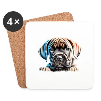 Mastiff Dog Owner Chien Chiens Bulldog - Dessous de verre (lot de 4) - blanc - Devant