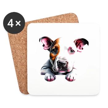Bull Terrier Chiens Bouledogue Chien Propriétaire Chien - Dessous de verre (lot de 4) - blanc - Devant