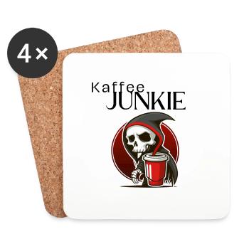 Kaffee Junkie - Untersetzer (4er-Set) - Weiß - Vorne