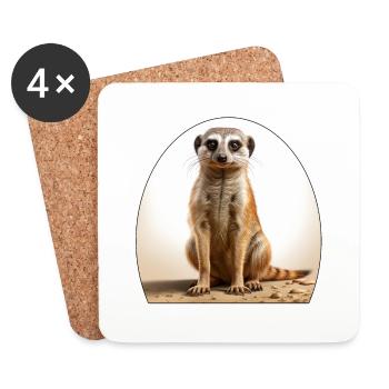 Monkeys are cute and social mammals - Coasters (set of 4) - white - Front
