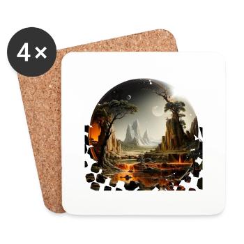 Humanity's dream of exploring distant worlds - Coasters (set of 4) - white - Front
