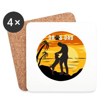 Dawg Dad Sunset Design - Coasters (set of 4) - white - Front