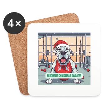 Die Jingle Bells - Doggy Edition - Untersetzer (4er-Set) - Weiß - Vorne