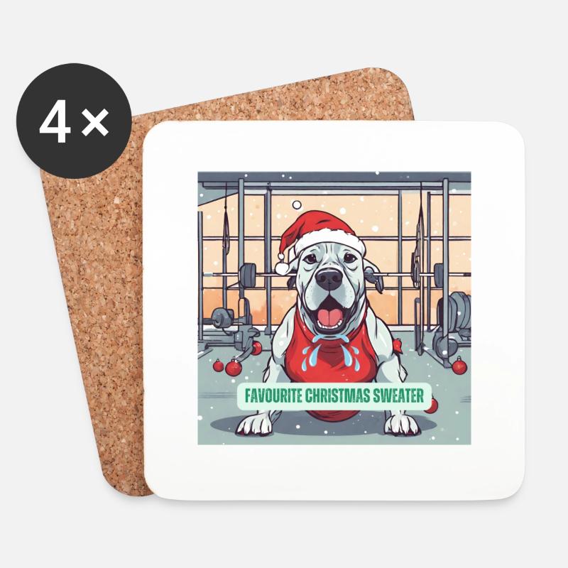 Die Jingle Bells - Doggy Edition - Untersetzer (4er-Set) - Weiß