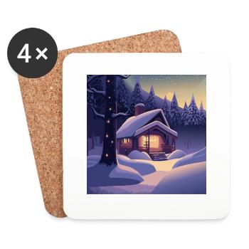 Cabin in the woods - Coasters (set of 4) - white - Front