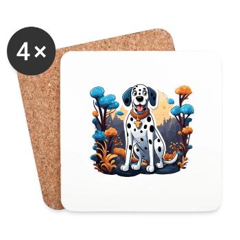 Dalmatian / Dog / Animal / Pet / Barking - Coasters (set of 4) - white - Front