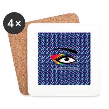 Oeil - Dessous de verre (lot de 4) - blanc - Devant