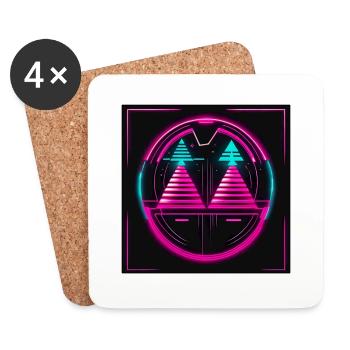 Neon Christmas in Pink & Turquoise - Coasters (set of 4) - white - Front