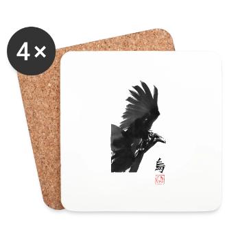 Crow Square - Coasters (set of 4) - white - Front
