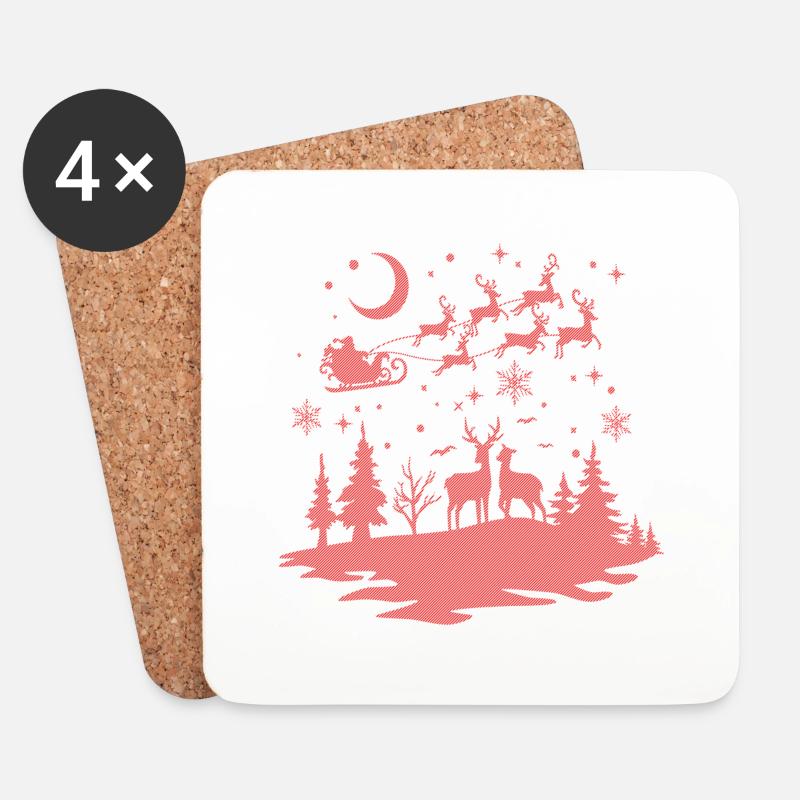 Weihnachten Weihnachten Weihnachtsmann freche Feiertage Winter - Untersetzer (4er-Set) - Weiß