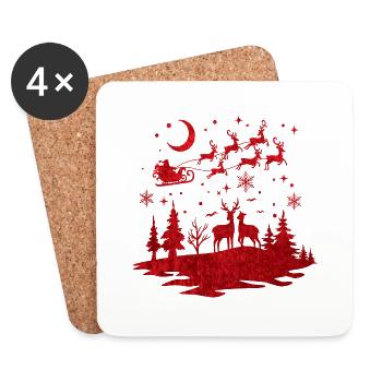 Weihnachten Weihnachtsmann Weihnachtsmann ungezogene Feiertage Winter - Untersetzer (4er-Set) - Weiß - Vorne