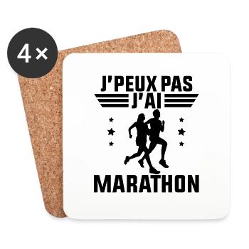 J'Peux Pas J'ai Marathon - Dessous de verre (lot de 4) - blanc - Devant