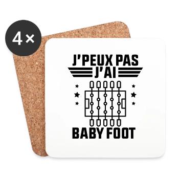 J'Peux Pas J'ai Baby Foot - Dessous de verre (lot de 4) - blanc - Devant