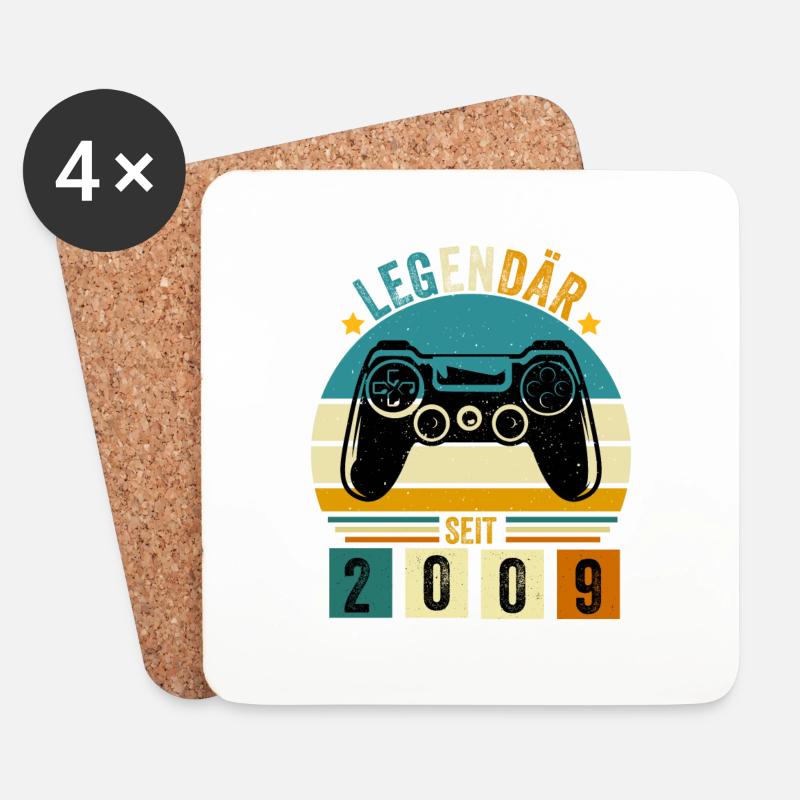 legendär seit 2009 konsole gamer 2009 - Untersetzer (4er-Set) - Weiß