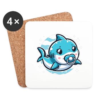 Bébé requin - Coasters (set of 4) - white - Front