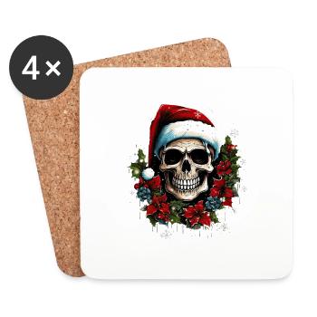 christmas skull - Untersetzer (4er-Set) - Weiß - Vorne