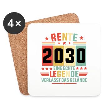 rente 2030 eine echte legende verlässt das gelände - Untersetzer (4er-Set) - Weiß - Vorne
