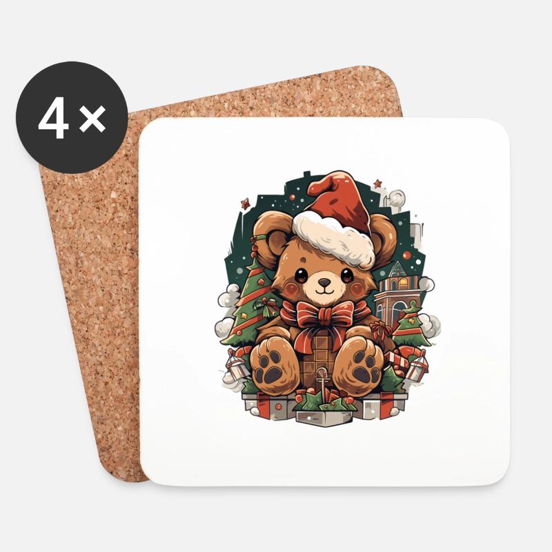 christmas teddy 2 - Untersetzer (4er-Set) - Weiß