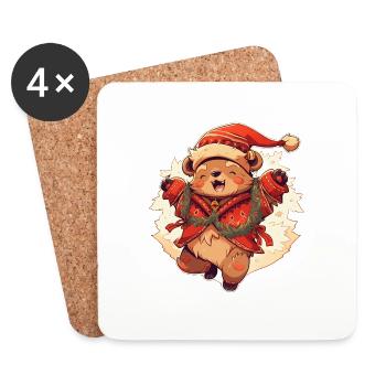 christmas teddy 4 - Untersetzer (4er-Set) - Weiß - Vorne